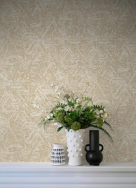 A Street Prints Retreat Light Brown Quilted Geometric Wallpaper