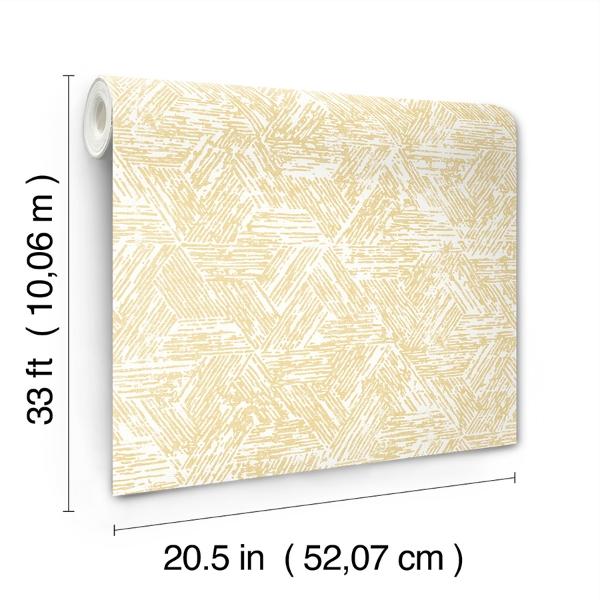 A Street Prints Retreat Yellow Quilted Geometric Wallpaper