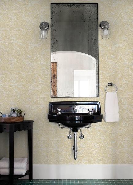 A Street Prints Retreat Yellow Quilted Geometric Wallpaper