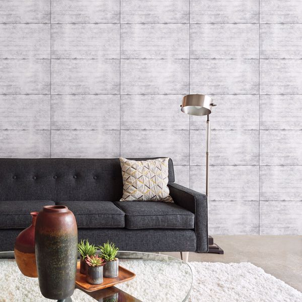 A Street Prints Reuther Light Grey Smooth Concrete Wallpaper