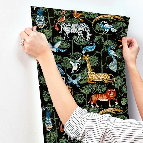 A Street Prints Rigby Multicolor Jungle Animals Wallpaper