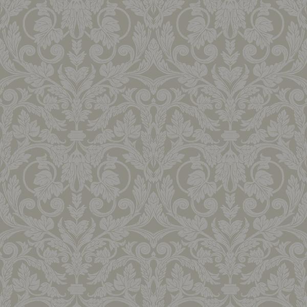 a street prints Rosali Grey Scroll Damask Wallpaper