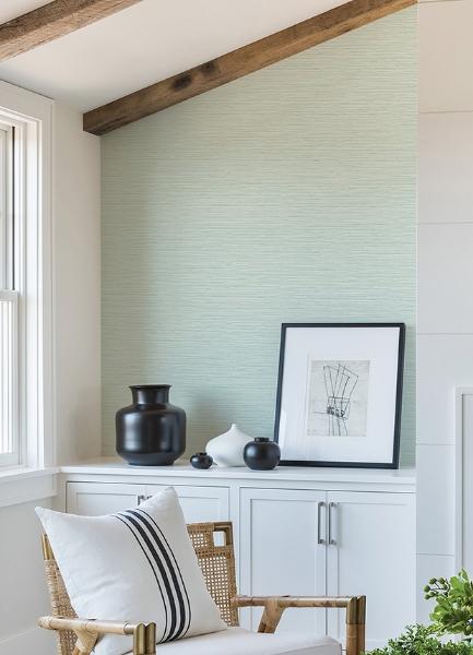 A Street Prints Rushmore Aqua Faux Grasscloth Wallpaper