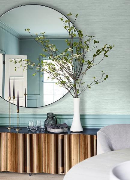 A Street Prints Rushmore Aqua Faux Grasscloth Wallpaper