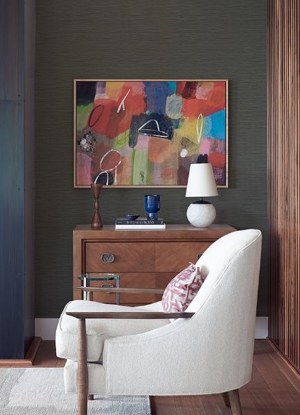 A Street Prints Rushmore Black Faux Grasscloth Wallpaper