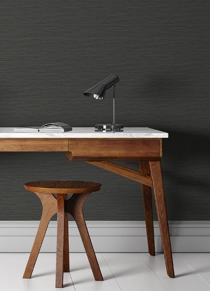 A Street Prints Rushmore Black Faux Grasscloth Wallpaper