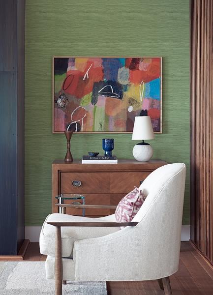 A Street Prints Rushmore Green Faux Grasscloth Wallpaper