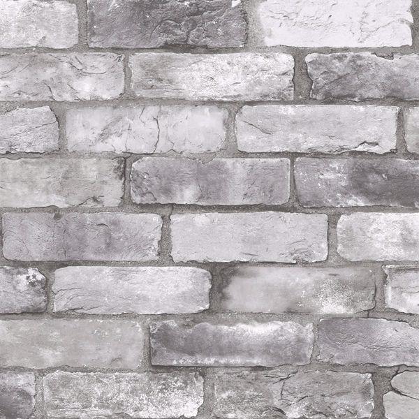 a street prints Rustin Grey Reclaimed Bricks Wallpaper