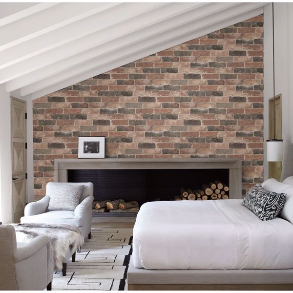 A Street Prints Rustin Red Reclaimed Bricks Wallpaper