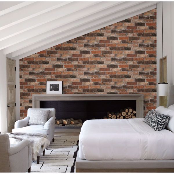 A Street Prints Rustin Rust Reclaimed Bricks Wallpaper