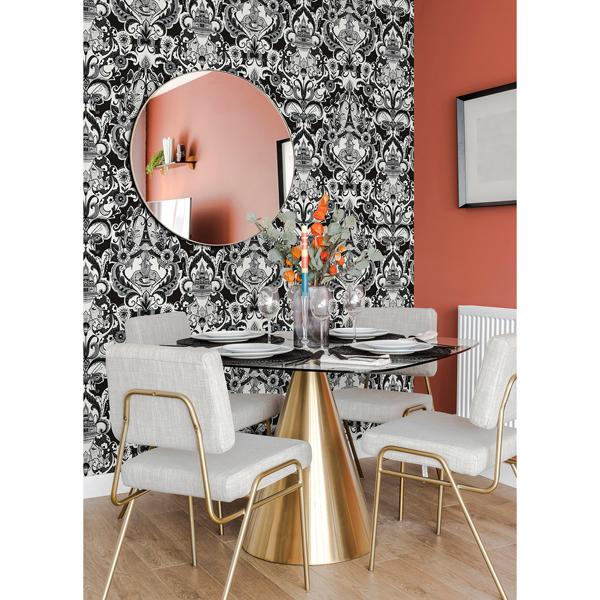A Street Prints Sadie Black Parisian Damask Wallpaper