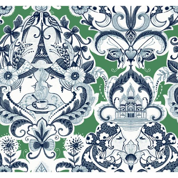a street prints Sadie Green Parisian Damask Wallpaper