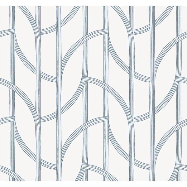 a street prints Salvo Navy Curved Contours Wallpaper