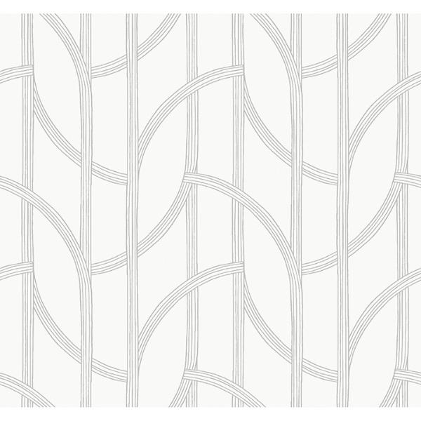 a street prints Salvo Silver Curved Contours Wallpaper