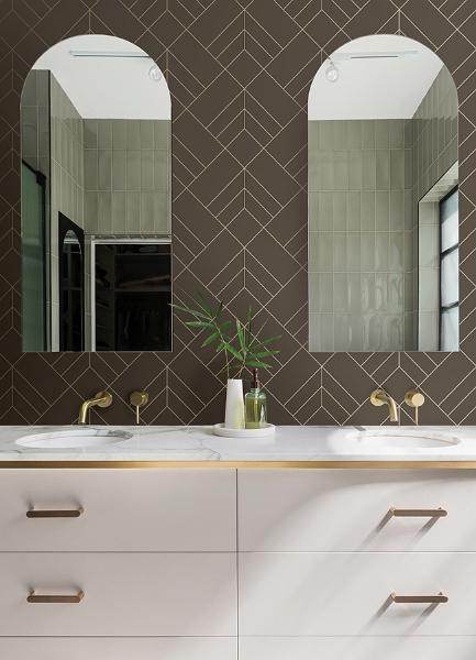 A Street Prints Sander Chocolate Geometric Wallpaper