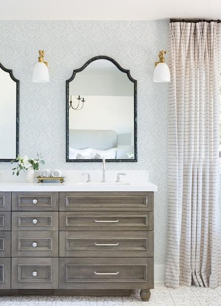 A Street Prints Scout Light Blue Floral Ogee Wallpaper