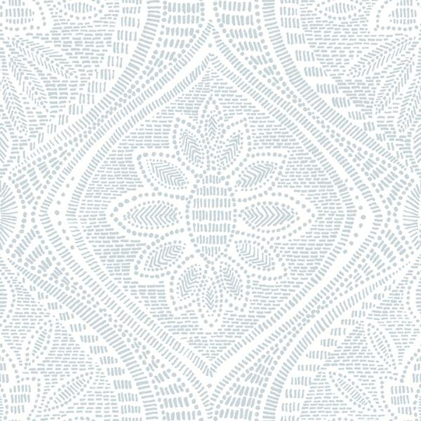 a street prints Scout Light Blue Floral Ogee Wallpaper