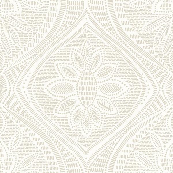 a street prints Scout Light Grey Floral Ogee Wallpaper