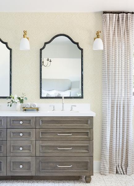 A Street Prints Scout Light Yellow Floral Ogee Wallpaper