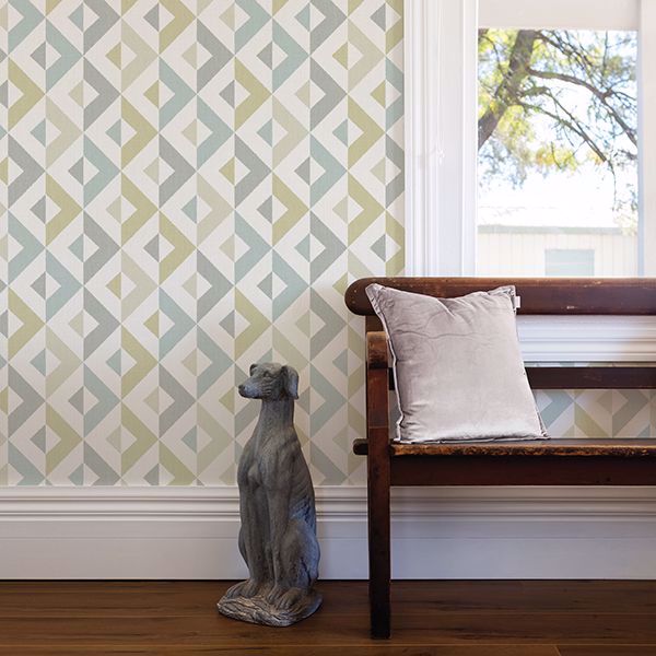 A Street Prints Seesaw Grey Geometric Faux Linen Wallpaper