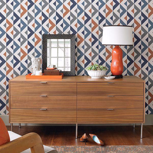 A Street Prints Seesaw Multicolor Geometric Faux Linen Wallpaper