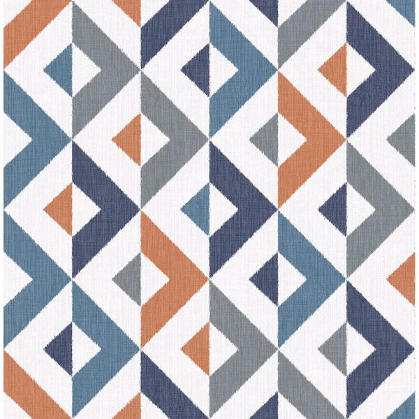 a street prints Seesaw Multicolor Geometric Faux Linen Wallpaper