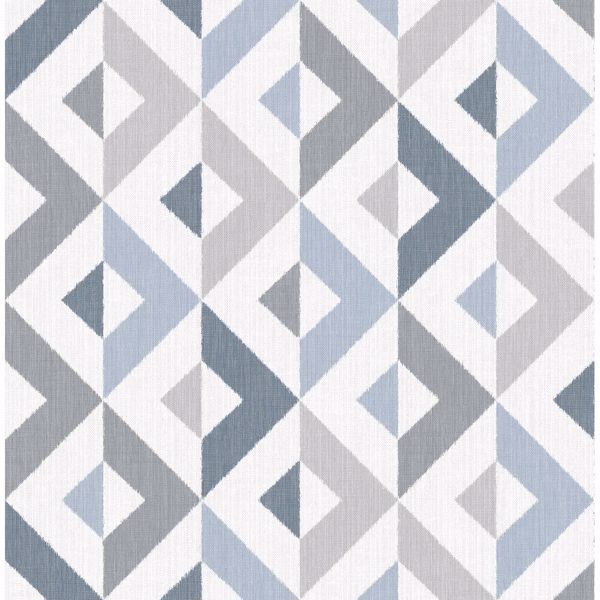 a street prints Seesaw Slate Geometric Faux Linen Wallpaper