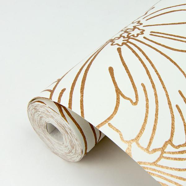A Street Prints Selwyn Metallic Copper Floral Wallpaper