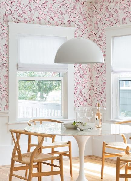 A Street Prints Serena Raspberry Chinoiserie Wallpaper