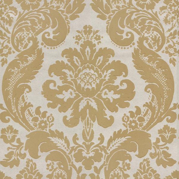 a street prints Shadow Khaki Flocked Damask Wallpaper