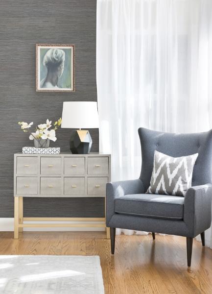 A Street Prints Shandong Slate Grasscloth Wallpaper