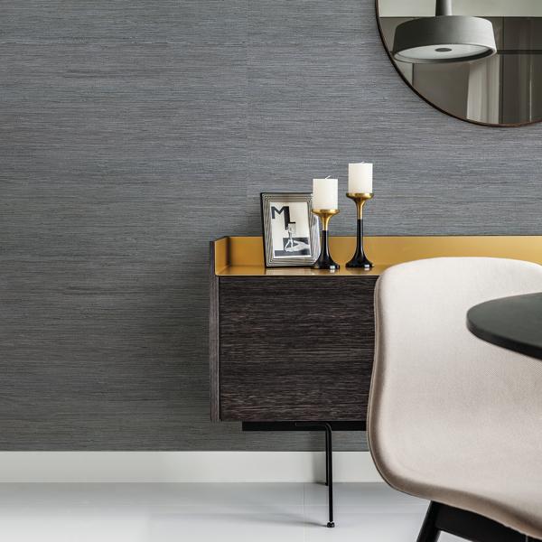 A Street Prints Shandong Slate Grasscloth Wallpaper