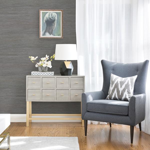 A Street Prints Shandong Slate Ramie Grasscloth Wallpaper