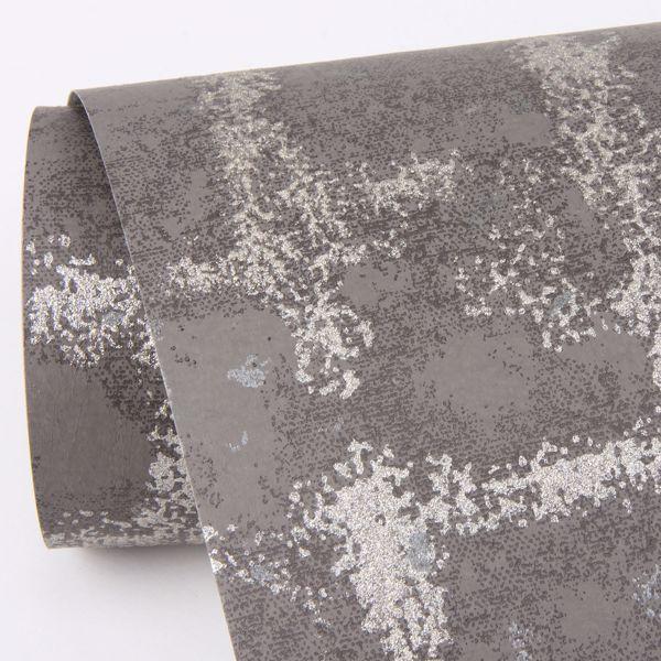 A Street Prints Shea Charcoal Distressed Geometric Wallpaper- Scott Living
