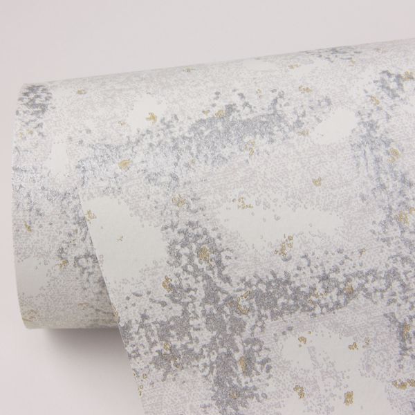 A Street Prints Shea Light Grey Distressed Geometric Wallpaper- Scott Living