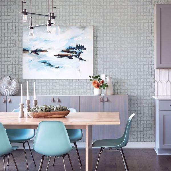 A Street Prints Shea Sky Blue Distressed Geometric Wallpaper- Scott Living