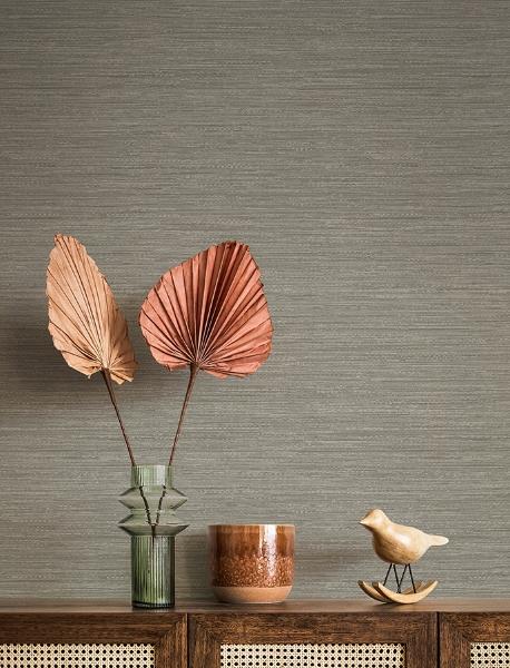 A Street Prints Sheehan Grey Faux Grasscloth Wallpaper