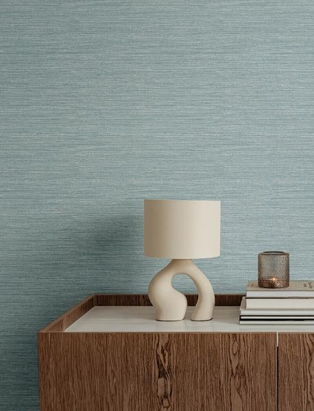 A Street Prints Sheehan Light Blue Faux Grasscloth Wallpaper