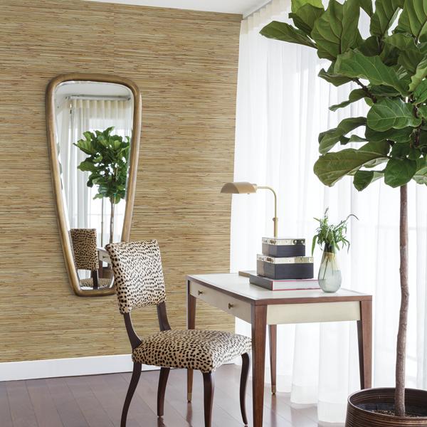 A Street Prints Shuang Light Brown Handmade Grasscloth Wallpaper