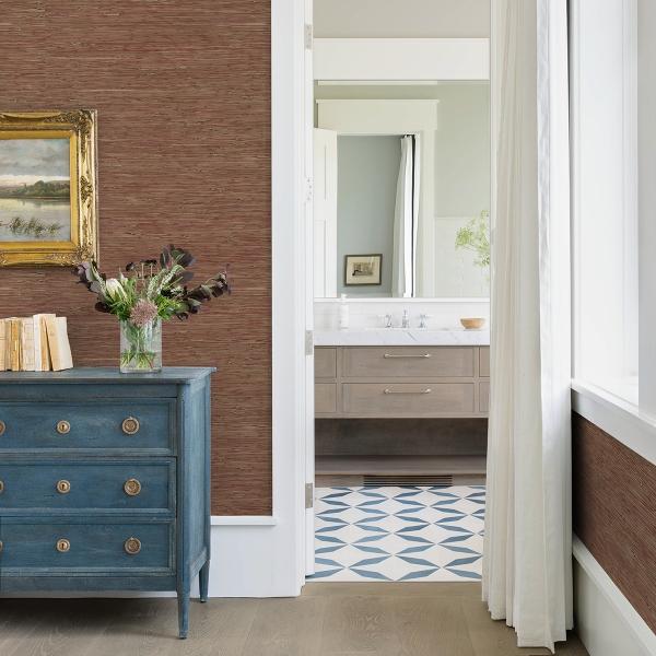 A Street Prints Shuang Raspberry Handmade Grasscloth Wallpaper