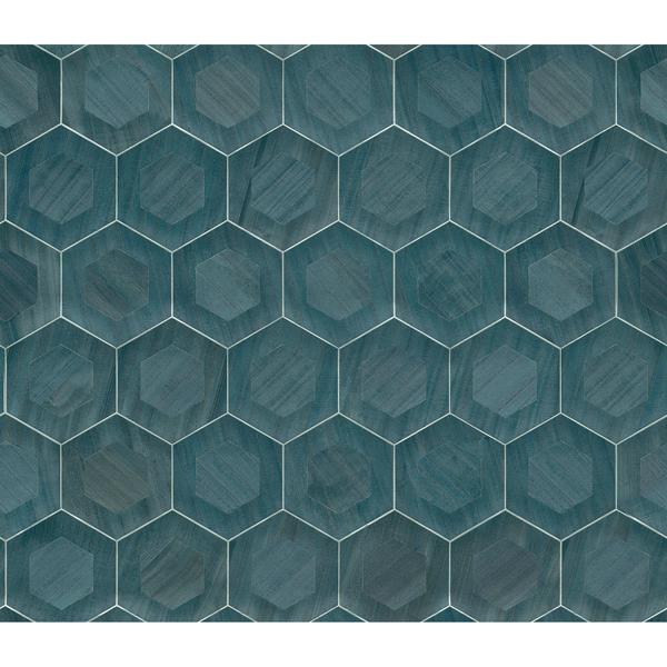 a street prints Shunan Blue Wood Veneer Inlay Wallpaper