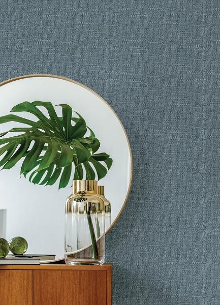 A Street Prints Snuggle Blue Woven Texture Wallpaper