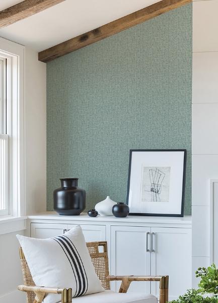 A Street Prints Snuggle Teal Woven Texture Wallpaper