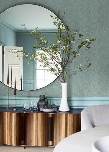 A Street Prints Snuggle Teal Woven Texture Wallpaper