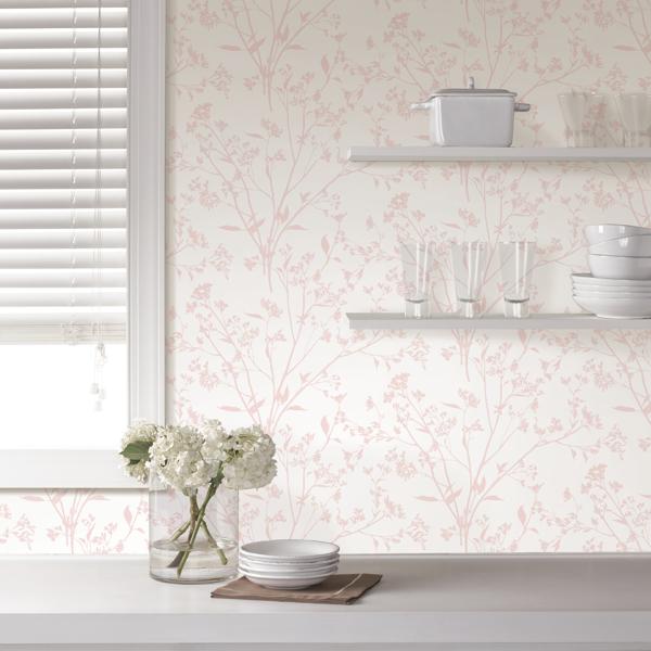 A Street Prints Southport Blush Delicate Branches Wallpaper