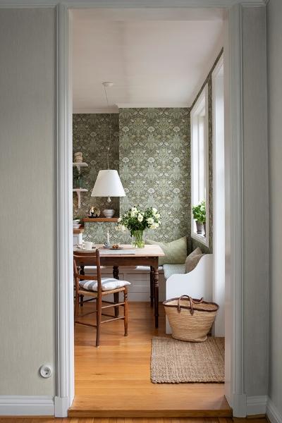 A Street Prints Spring Thicket Green Tulip Damask Wallpaper