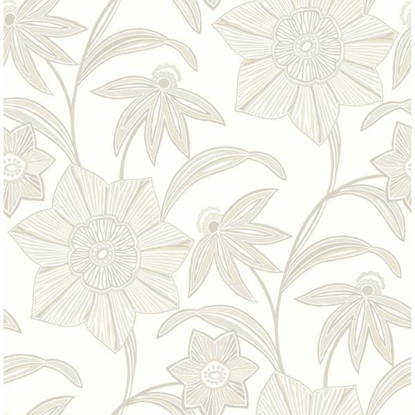 a street prints Star Flower Beige Floral Trail Wallpaper