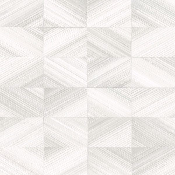 a street prints Stratum White Geometric Wood Wallpaper