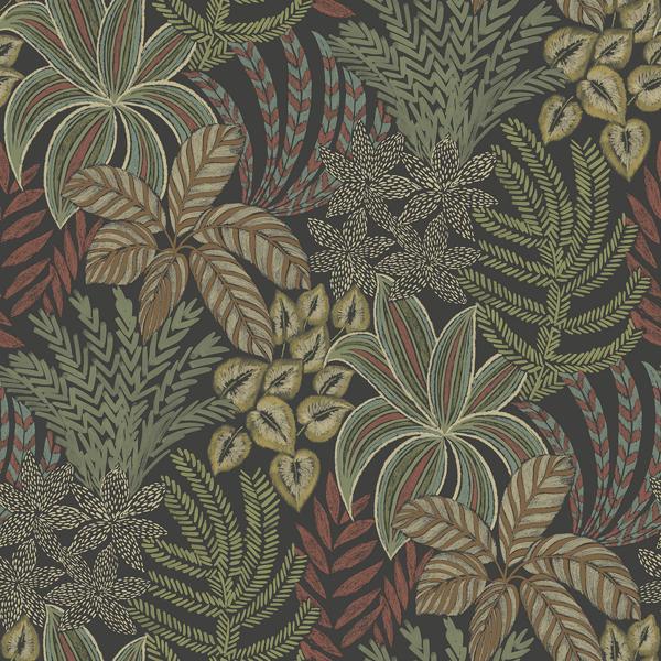 a street prints Sumner Black Woodland Botanical Wallpaper