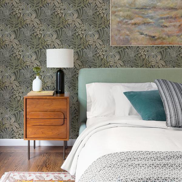 A Street Prints Sumner Brown Woodland Botanical Wallpaper
